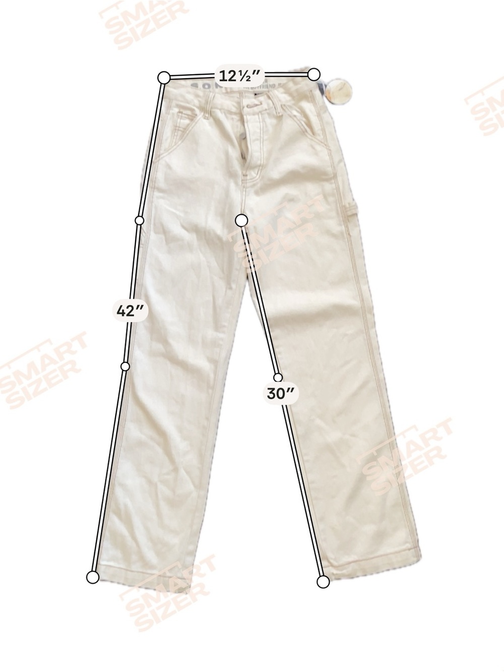 S.O.N.G. Cream Carpenter Jeans 90s Boyfriend Fit Women’s 3/26 NWT - Picture 4 of 8